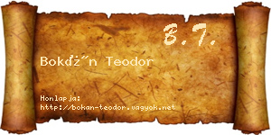Bokán Teodor névjegykártya